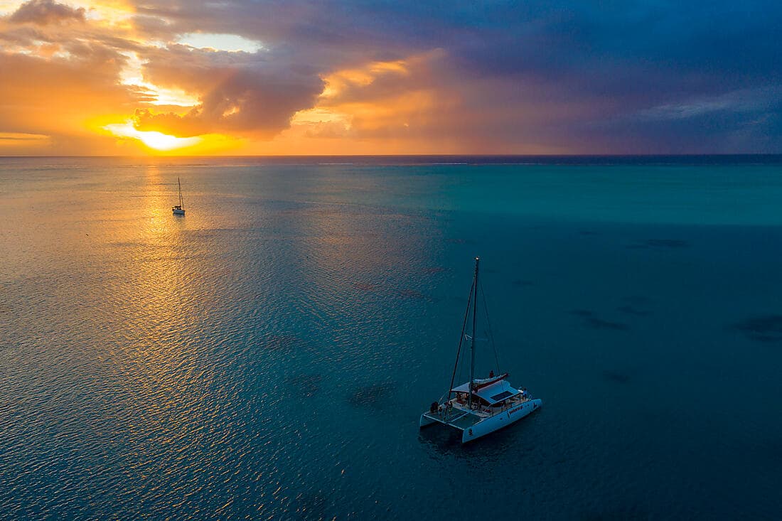 Sunset sail by catamaran