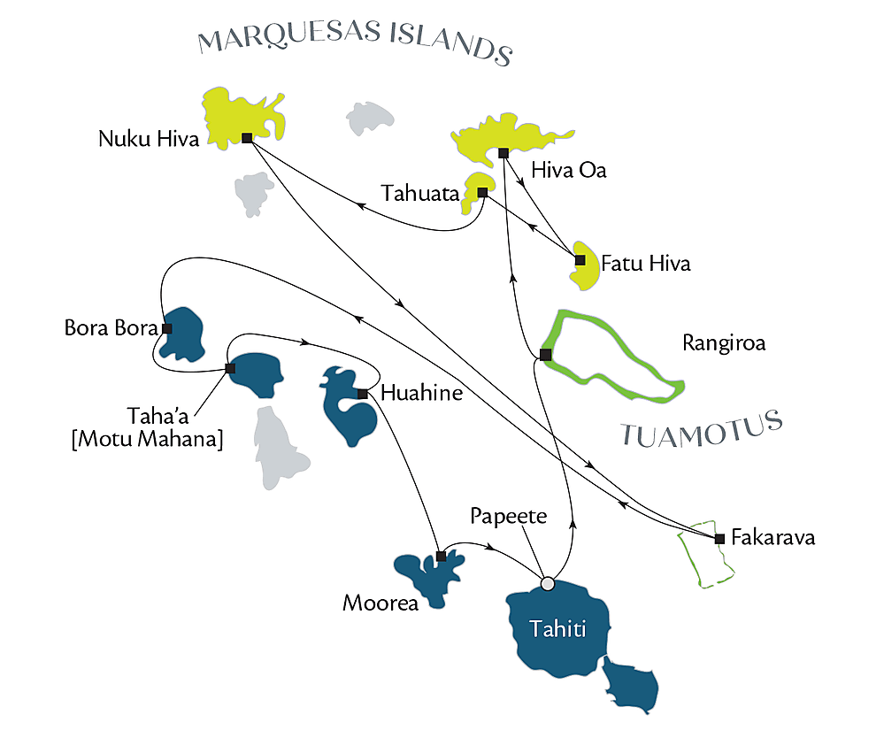 Marquesas, Tuamotus & Society Islands